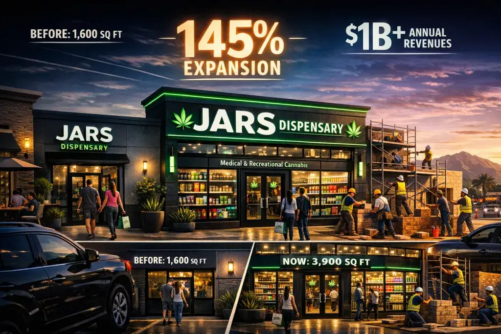 Jars Dispensary Plans 145% Expansion at North Peoria Location