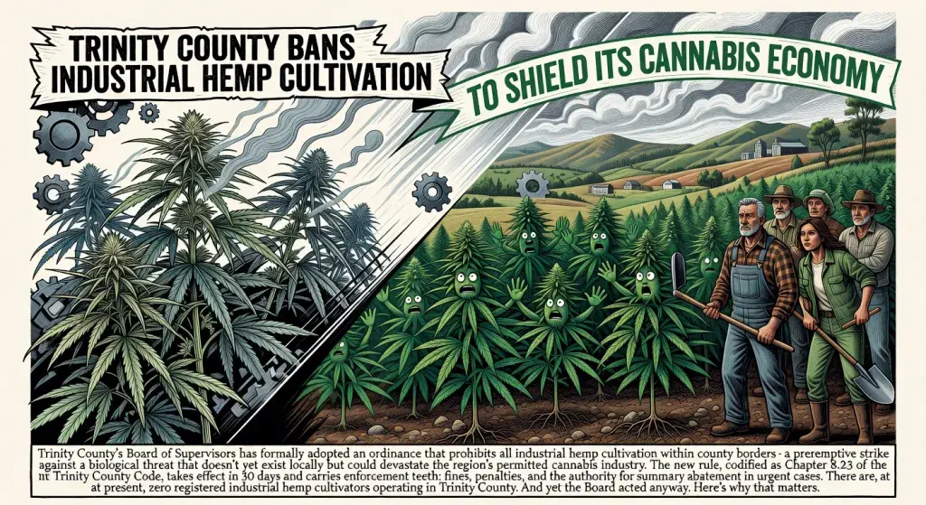 Trinity County Bans Industrial Hemp Cultivation to Shield Its Cannabis Economy