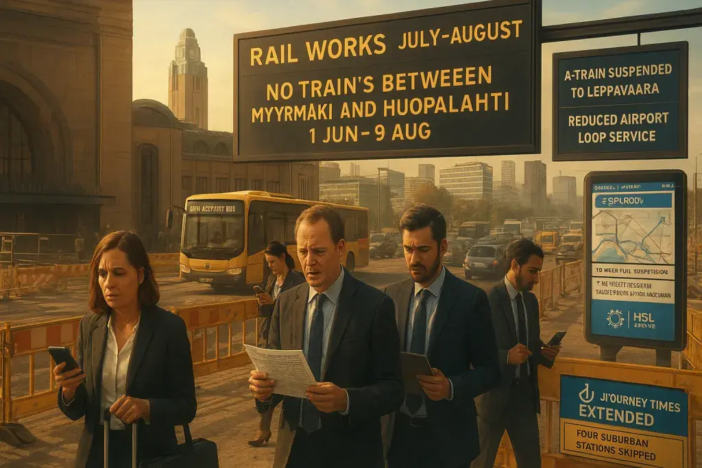 Helsinki Rail Works Force Business Travellers to Rebuild Summer Transit Plans